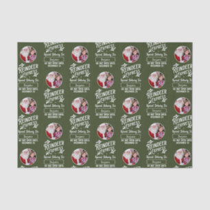 Reindeer Express from Santa Photo Christmas Green Tissue Paper