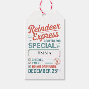 Reindeer Express North Pole Delivery Christmas Gift Tags