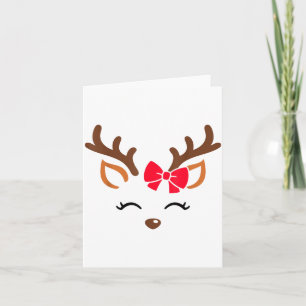 Reindeer Face Gles Christmas Costume Xmas Pajama G Card