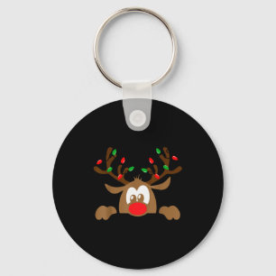 Reindeer Face Matching Family Christmas Deer Girl  Keychain