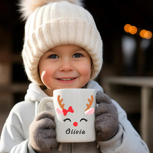 Reindeer Face mug   Custom Reindeer Christmas Mug