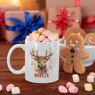 Reindeer Face Personalized Holiday Mug