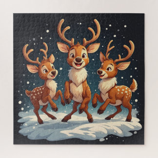 Reindeer Family Christmas Jigsaw Puzzle