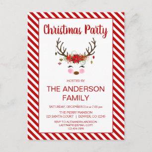 Reindeer Family - Corporate Christmas Party Postcard