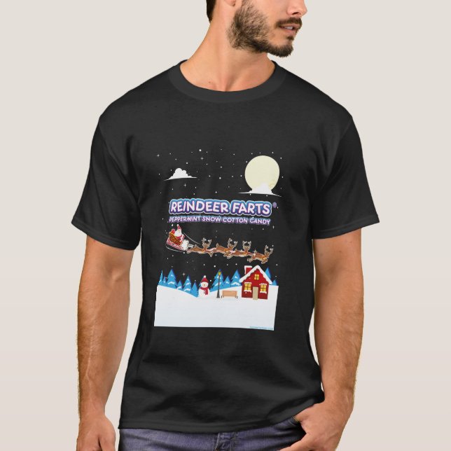 Reindeer Farts Peppermint Cotton Candy Christmas  T-Shirt (Front)