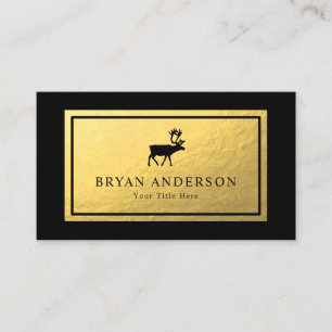 Reindeer - Faux Gold Foil Carte de visite