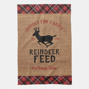 🦌 Reindeer Feed Farm Kitchen Towel