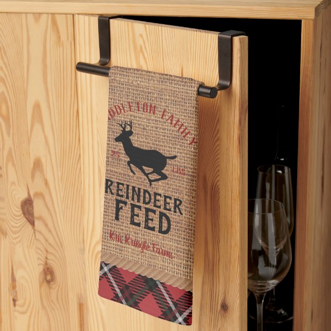 Reindeer Feed - Personalize Kitchen Towel (Thirds Fold)
