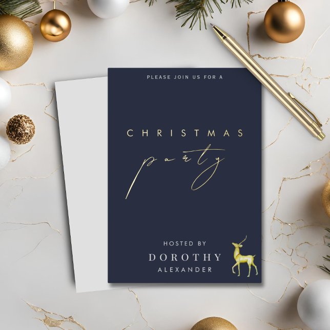 Reindeer Foil Noël Fête Invitation (Créateur téléchargé)