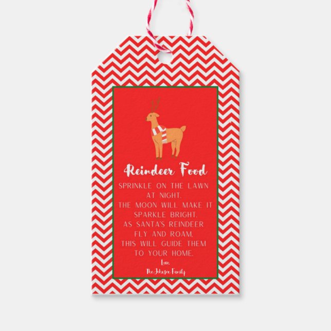 Reindeer Food Personalized Gift Tags (Front)