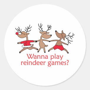 REINDEER GAMES CLASSIC ROUND STICKER
