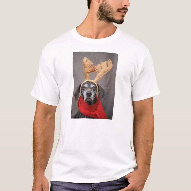 Reindeer German Shorthaired Pointer T-Shirt (Front)
