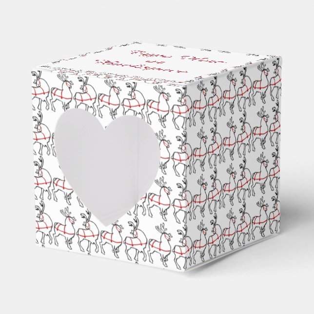 Reindeer Gift Box Personalize Christmas Gift Boxes (Front Side)