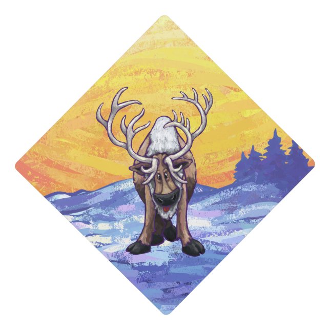 Reindeer Gifts & Accessories Graduation Cap Topper (Front)