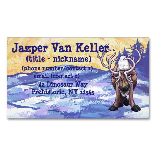 Reindeer Gifts & Accessories Magnetic Business Card (Front)