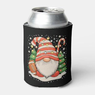 Reindeer Gnome Football Ball Christmas Lights Xmas Can Cooler