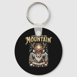 Reindeer Go Tell It On The Mountain That Jesus Vin Keychain