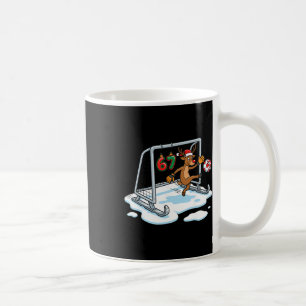 Reindeer Goalie 67 Soccer Net Funny Christmas Spor Coffee Mug