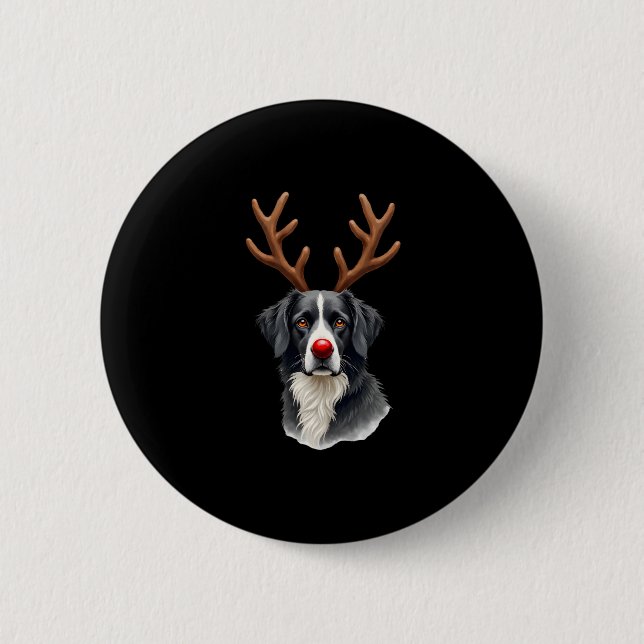 Reindeer Great Dane Christmas Great Dane Dog Mom D 2 Inch Round Button (Front)