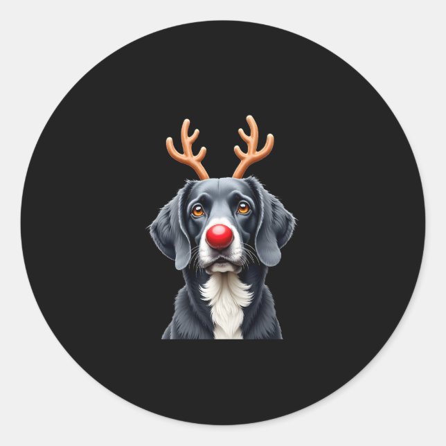 Reindeer Great Dane Christmas Great Dane Dog Mom D Classic Round Sticker (Front)