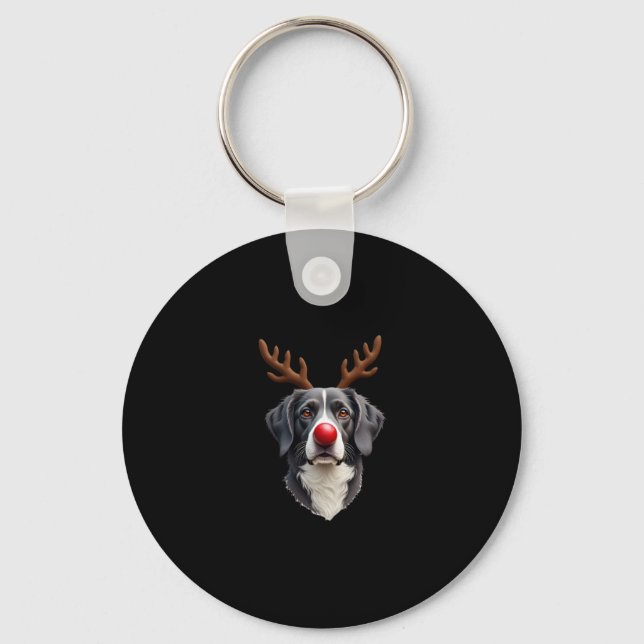 Reindeer Great Dane Christmas Great Dane Dog Mom D Keychain (Front)