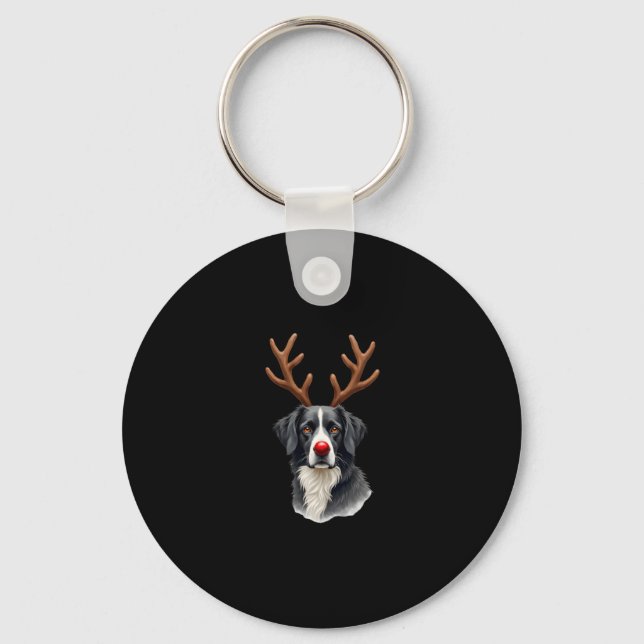 Reindeer Great Dane Christmas Great Dane Dog Mom D Keychain (Front)