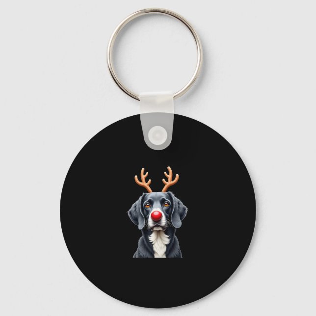 Reindeer Great Dane Christmas Great Dane Dog Mom D Keychain (Front)