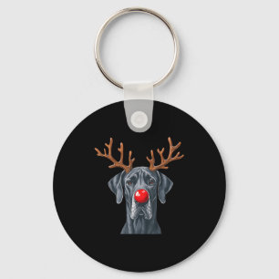 Reindeer Great Dane Christmas Great Dane Dog Mom D Keychain