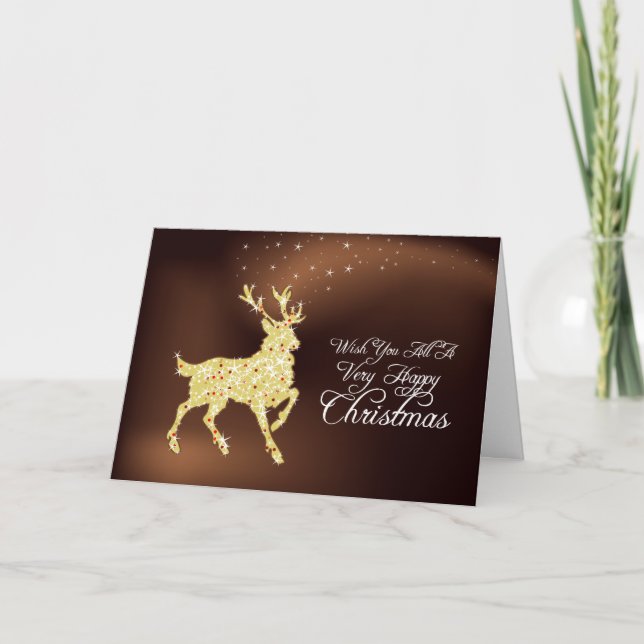 Reindeer Happy Christmas Card (Front)