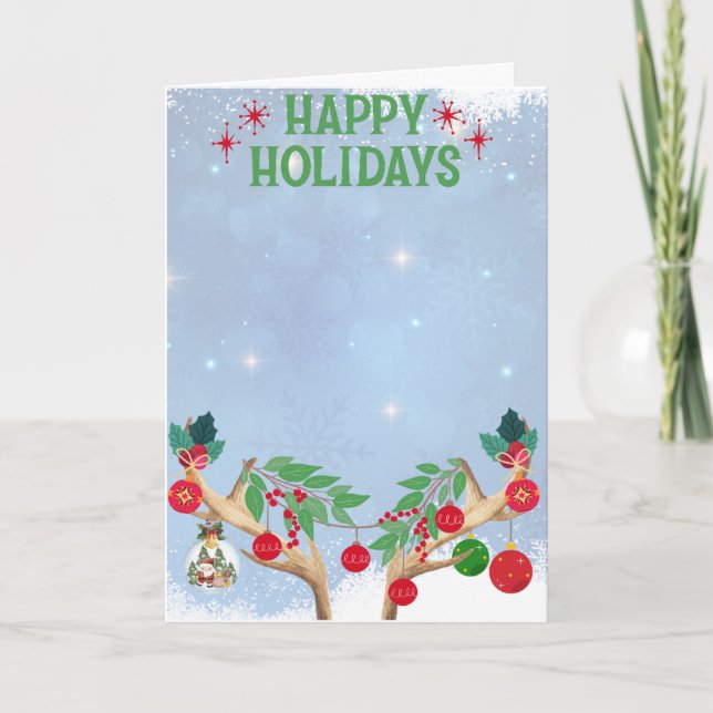 Reindeer Happy Holidays Holiday Card (Front)