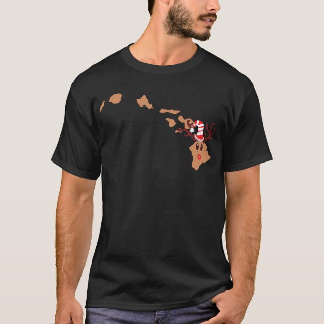 Reindeer Hawaii Reindeer Antlers Antlers T-Shirt (Front)
