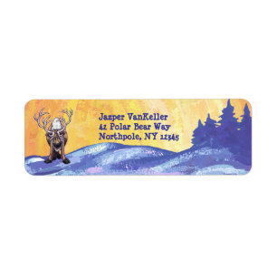 Reindeer Head Return Address Labels
