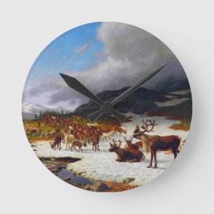 Reindeer Herd in the Mountains North of Røros Round Clock