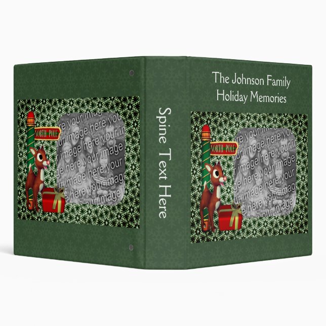 Reindeer Holiday Christmas Peronalized Binder (Background)