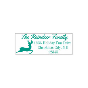 Reindeer Holiday Christmas Return Address Stamp