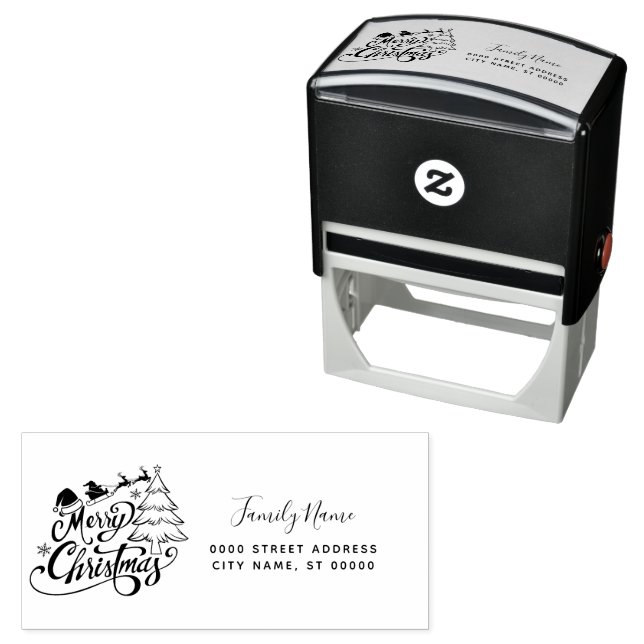 Reindeer Holiday Return Address Self-inking Stamp (In Situ)
