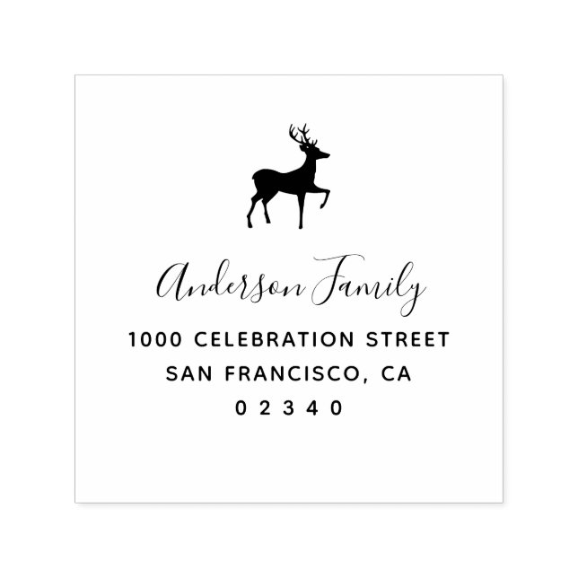 reindeer holiday return address self-inking stamp (Design)
