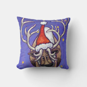 Reindeer Holiday Throw Pillow