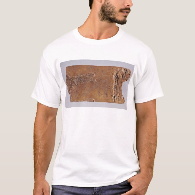 Reindeer horn carved with deer and leaping T-Shirt (Front)