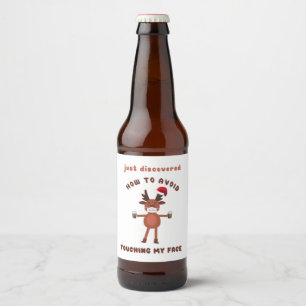 Reindeer:  How to Avoid Touching Face Beer Bottle Label