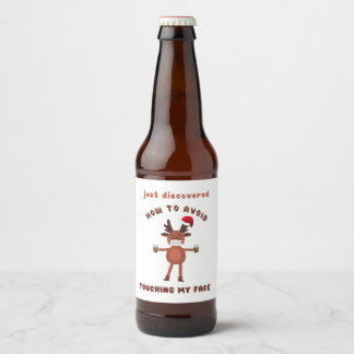 Reindeer: How to Avoid Touching Face Beer Bottle Label