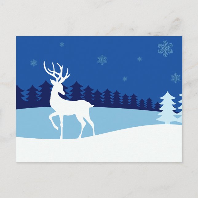 Reindeer illustration postcard (Front)