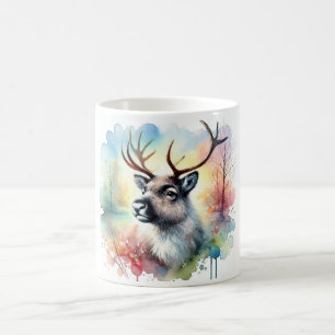 Reindeer in a Colorful Wilderness 120724AREF123 -  Coffee Mug