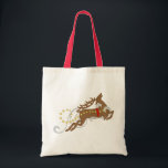 Reindeer in Flight Tote Bag<br><div class="desc">Forget the gift wrap! Canvas bags are a beautiful and reusable way to present Christmas gifts!</div>