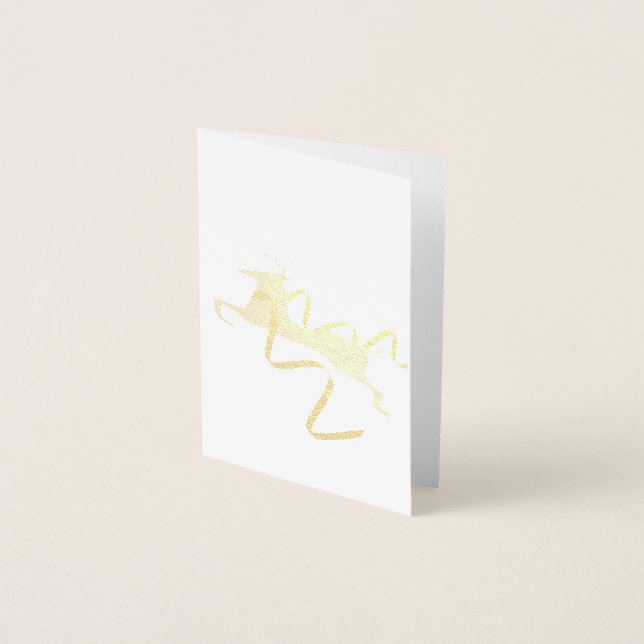 Reindeer in Gold Christmas Cards (Front)