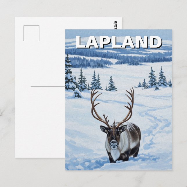 Reindeer in Lapland Finland Travel Postcard (Front/Back)