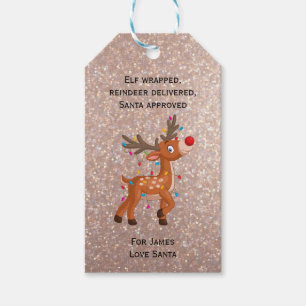 Reindeer In Lights  Gift Tags