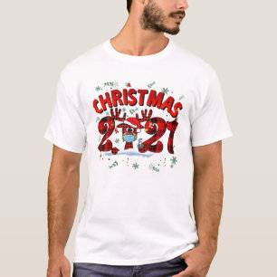 Reindeer In Mask S Funny Merry Christmas 2021 T-Shirt