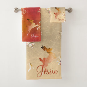 Reindeer in Rose Gold and Topaz Towel