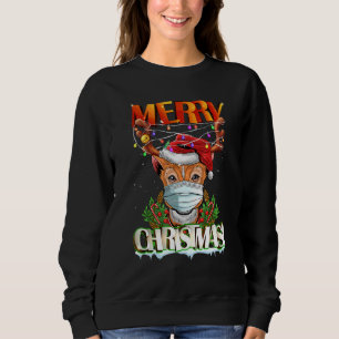 Reindeer In Sunglasses Wearing Mask Merry Christm Sweatshirt
